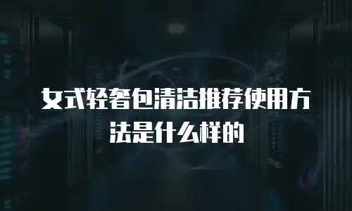 女式轻奢包清洁推荐使用方法是什么样的
