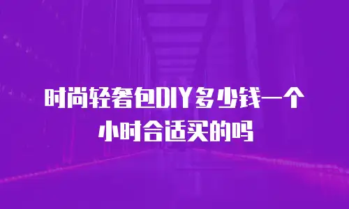 时尚轻奢包DIY多少钱一个小时合适买的吗
