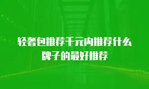 轻奢包推荐千元内推荐什么牌子的最好推荐