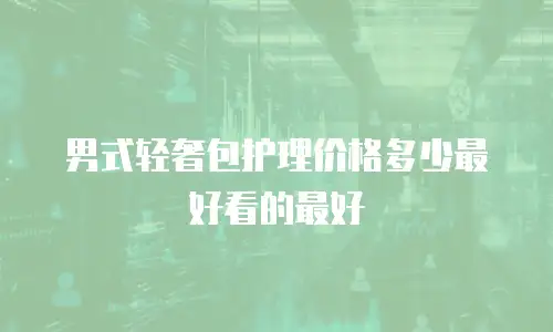 男式轻奢包护理价格多少最好看的最好