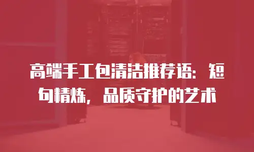 高端手工包清洁推荐语：短句精炼，品质守护的艺术