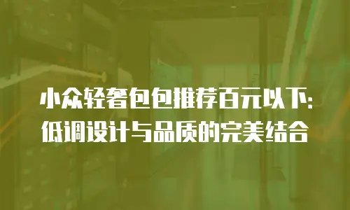 小众轻奢包包推荐百元以下：低调设计与品质的完美结合