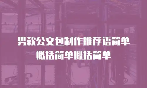 男款公文包制作推荐语简单概括简单概括简单