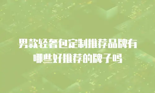 男款轻奢包定制推荐品牌有哪些好推荐的牌子吗