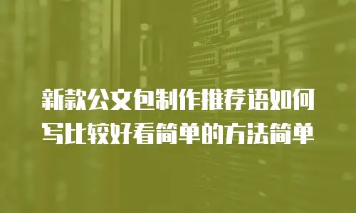 新款公文包制作推荐语如何写比较好看简单的方法简单