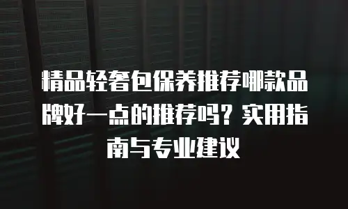 精品轻奢包保养推荐哪款品牌好一点的推荐吗？实用指南与专业建议