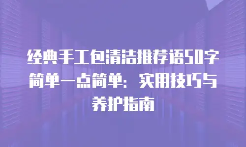 经典手工包清洁推荐语50字简单一点简单：实用技巧与养护指南
