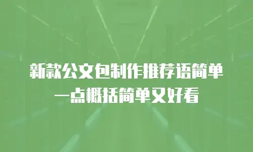 新款公文包制作推荐语简单一点概括简单又好看