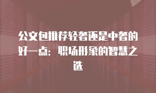 公文包推荐轻奢还是中奢的好一点：职场形象的智慧之选