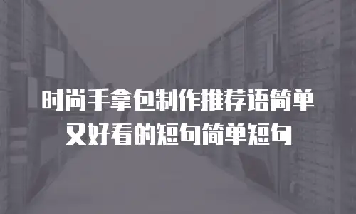时尚手拿包制作推荐语简单又好看的短句简单短句
