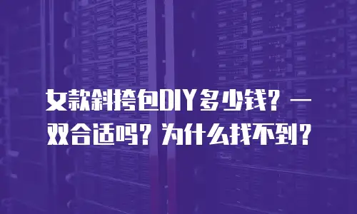 女款斜挎包DIY多少钱？一双合适吗？为什么找不到？