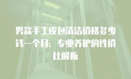 男款手工皮包清洁价格多少钱一个月：专业养护的性价比解析