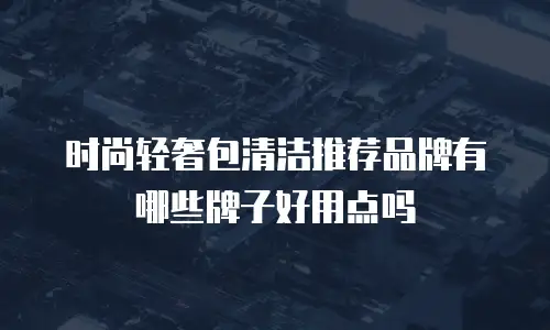 时尚轻奢包清洁推荐品牌有哪些牌子好用点吗