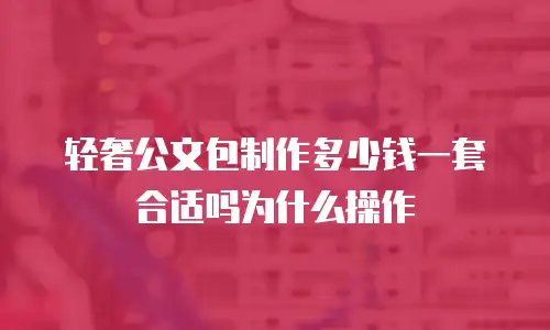 轻奢公文包制作多少钱一套合适吗为什么操作