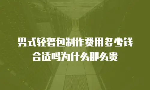 男式轻奢包制作费用多少钱合适吗为什么那么贵