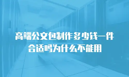 高端公文包制作多少钱一件合适吗为什么不能用