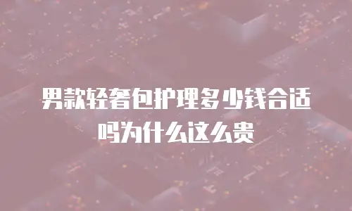 男款轻奢包护理多少钱合适吗为什么这么贵