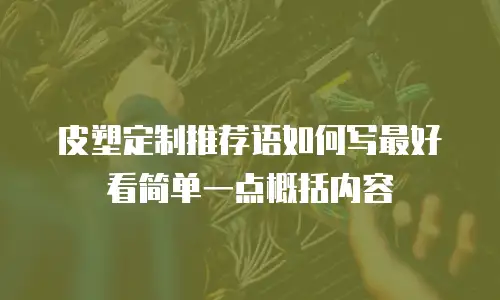 皮塑定制推荐语如何写最好看简单一点概括内容