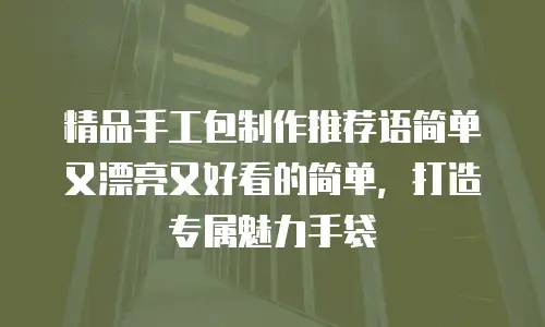 精品手工包制作推荐语简单又漂亮又好看的简单，打造专属魅力手袋