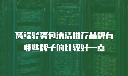 高端轻奢包清洁推荐品牌有哪些牌子的比较好一点