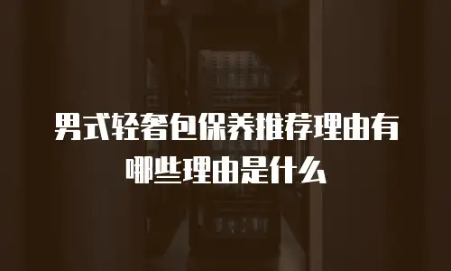 男式轻奢包保养推荐理由有哪些理由是什么