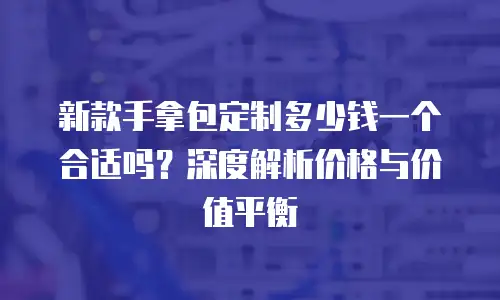新款手拿包定制多少钱一个合适吗？深度解析价格与价值平衡