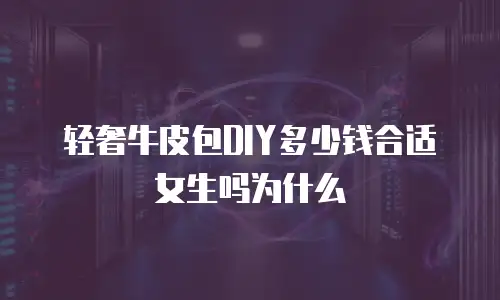 轻奢牛皮包DIY多少钱合适女生吗为什么