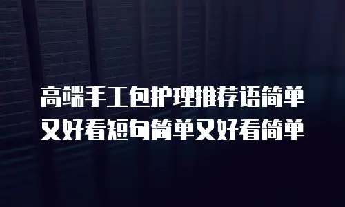 高端手工包护理推荐语简单又好看短句简单又好看简单