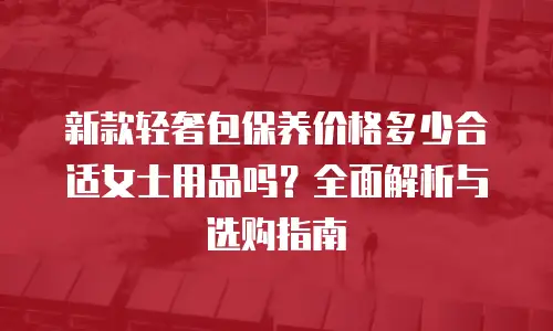 新款轻奢包保养价格多少合适女士用品吗？全面解析与选购指南