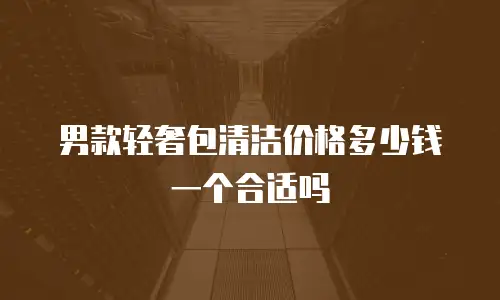 男款轻奢包清洁价格多少钱一个合适吗