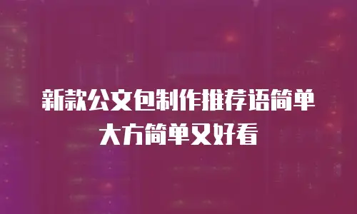 新款公文包制作推荐语简单大方简单又好看