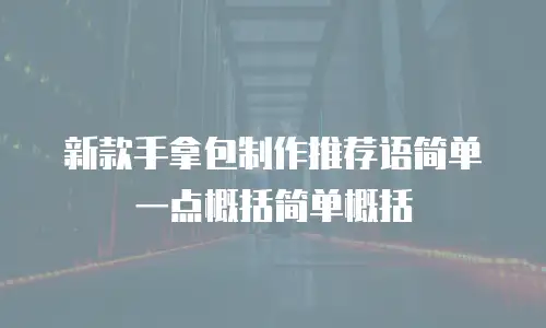 新款手拿包制作推荐语简单一点概括简单概括