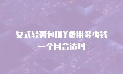 女式轻奢包DIY费用多少钱一个月合适吗