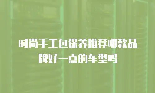 时尚手工包保养推荐哪款品牌好一点的车型吗