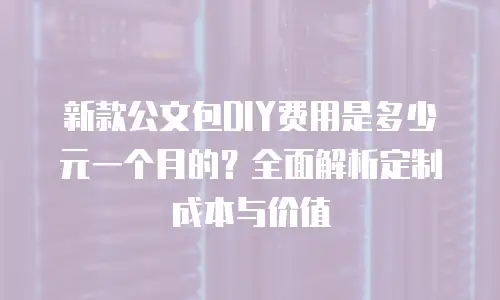 新款公文包DIY费用是多少元一个月的？全面解析定制成本与价值