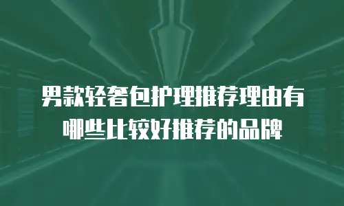 男款轻奢包护理推荐理由有哪些比较好推荐的品牌