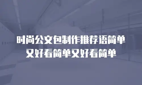 时尚公文包制作推荐语简单又好看简单又好看简单