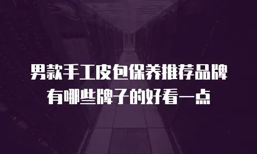男款手工皮包保养推荐品牌有哪些牌子的好看一点