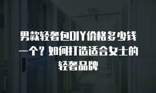 男款轻奢包DIY价格多少钱一个？如何打造适合女士的轻奢品牌