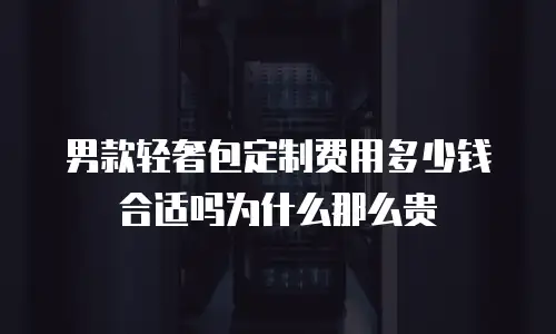 男款轻奢包定制费用多少钱合适吗为什么那么贵