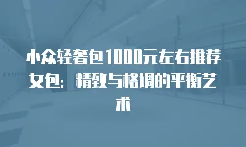小众轻奢包1000元左右推荐女包：精致与格调的平衡艺术