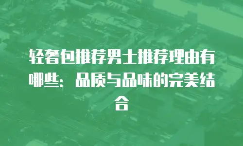 轻奢包推荐男士推荐理由有哪些：品质与品味的完美结合