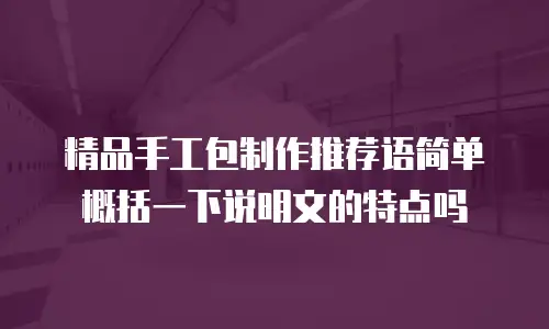 精品手工包制作推荐语简单概括一下说明文的特点吗