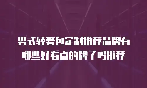男式轻奢包定制推荐品牌有哪些好看点的牌子吗推荐
