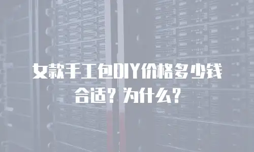 女款手工包DIY价格多少钱合适？为什么？