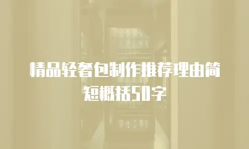 精品轻奢包制作推荐理由简短概括50字
