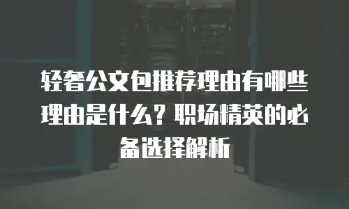 轻奢公文包推荐理由有哪些理由是什么？职场精英的必备选择解析