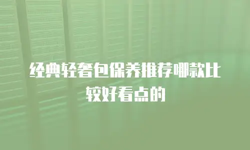 经典轻奢包保养推荐哪款比较好看点的