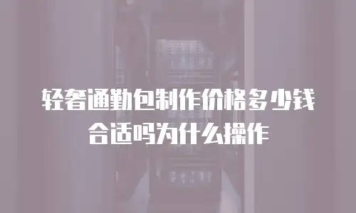 轻奢通勤包制作价格多少钱合适吗为什么操作