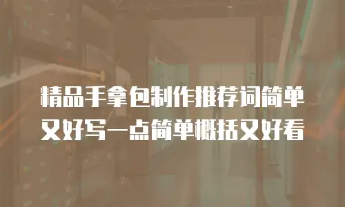 精品手拿包制作推荐词简单又好写一点简单概括又好看